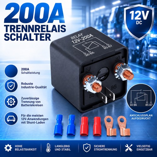 Batterie trennrelais 12v 200a - batterie, 12v/200a