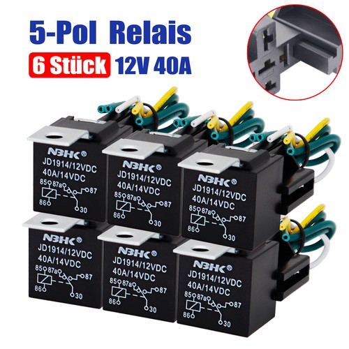 Kfz relais 12v - 6x, kfz-relais